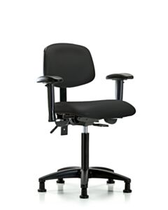 Neta ECOM Vinyl Medium Bench Height Chair - Nylon Base Arms Glides