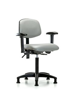 Neta ECOM Vinyl Medium Bench Height Chair - Nylon Base Arms Glides