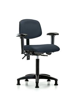 Neta ECOM Vinyl Medium Bench Height Chair - Nylon Base Arms Glides
