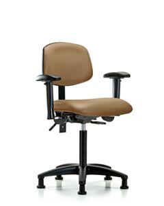 Neta ECOM Vinyl Medium Bench Height Chair - Nylon Base Arms Glides
