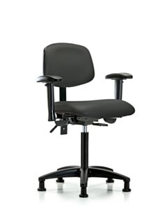 Neta ECOM Vinyl Medium Bench Height Chair - Nylon Base Arms Glides