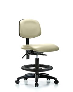 Neta ECOM Vinyl Medium Bench Height Chair - Nylon Base Tilt Black