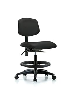 Neta ECOM Vinyl Medium Bench Height Chair - Nylon Base Tilt Black