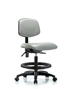 Neta ECOM Vinyl Medium Bench Height Chair - Nylon Base Tilt Black