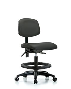 Neta ECOM Vinyl Medium Bench Height Chair - Nylon Base Tilt Black