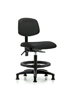 Neta ECOM Vinyl Medium Bench Height Chair - Nylon Base Tilt Black