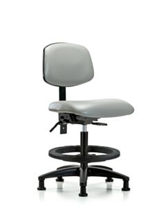Neta ECOM Vinyl Medium Bench Height Chair - Nylon Base Tilt Black