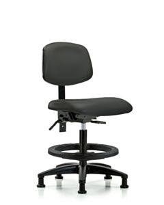 Neta ECOM Vinyl Medium Bench Height Chair - Nylon Base Tilt Black