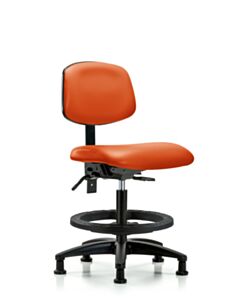 Neta ECOM Vinyl Medium Bench Height Chair - Nylon Base Tilt Black