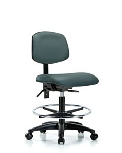 Neta ECOM Vinyl Medium Bench Height Chair - Nylon Base Tilt Chrome