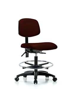 Neta ECOM Vinyl Medium Bench Height Chair - Nylon Base Tilt Chrome