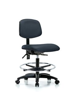 Neta ECOM Vinyl Medium Bench Height Chair - Nylon Base Tilt Chrome