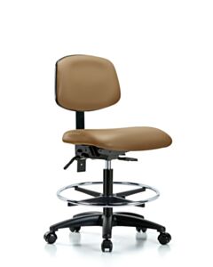 Neta ECOM Vinyl Medium Bench Height Chair - Nylon Base Tilt Chrome