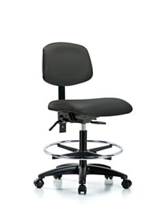 Neta ECOM Vinyl Medium Bench Height Chair - Nylon Base Tilt Chrome