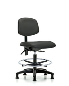 Neta ECOM Vinyl Medium Bench Height Chair - Nylon Base Tilt Chrome