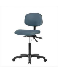 Neta ECOM Vinyl Medium Bench Height Chair - Nylon Base Tilt Casters