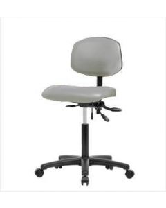 Neta ECOM Vinyl Medium Bench Height Chair - Nylon Base Tilt Casters