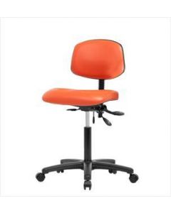 Neta ECOM Vinyl Medium Bench Height Chair - Nylon Base Tilt Casters