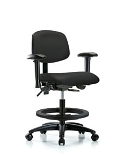 Neta ECOM Vinyl Medium Bench Height Chair - Nylon Base Tilt Arms