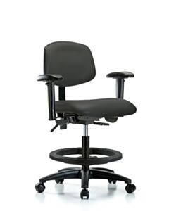 Neta ECOM Vinyl Medium Bench Height Chair - Nylon Base Tilt Arms