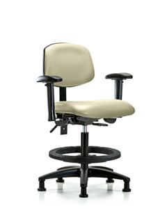Neta ECOM Vinyl Medium Bench Height Chair - Nylon Base Tilt Arms
