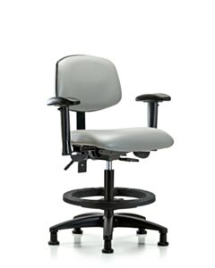 Neta ECOM Vinyl Medium Bench Height Chair - Nylon Base Tilt Arms
