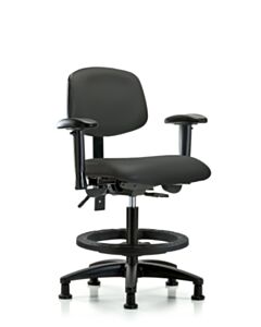 Neta ECOM Vinyl Medium Bench Height Chair - Nylon Base Tilt Arms