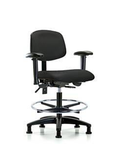 Neta ECOM Vinyl Medium Bench Height Chair - Nylon Base Tilt Arms
