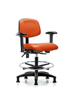 Neta ECOM Vinyl Medium Bench Height Chair - Nylon Base Tilt Arms