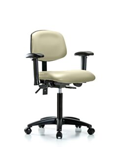 Neta ECOM Vinyl Medium Bench Height Chair - Nylon Base Tilt Arms