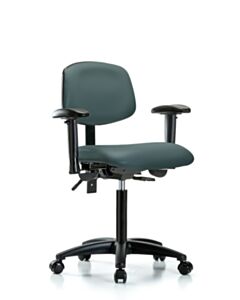 Neta ECOM Vinyl Medium Bench Height Chair - Nylon Base Tilt Arms