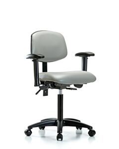 Neta ECOM Vinyl Medium Bench Height Chair - Nylon Base Tilt Arms