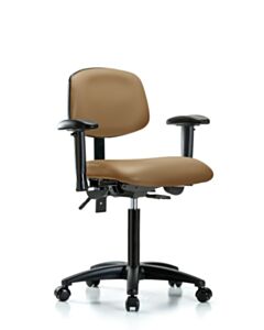 Neta ECOM Vinyl Medium Bench Height Chair - Nylon Base Tilt Arms