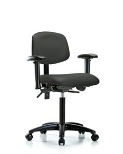 Neta ECOM Vinyl Medium Bench Height Chair - Nylon Base Tilt Arms