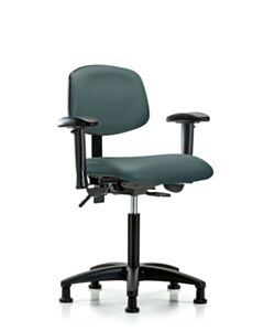 Neta ECOM Vinyl Medium Bench Height Chair - Nylon Base Tilt Arms