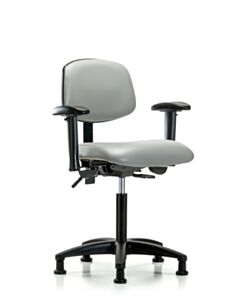 Neta ECOM Vinyl Medium Bench Height Chair - Nylon Base Tilt Arms