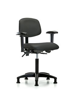 Neta ECOM Vinyl Medium Bench Height Chair - Nylon Base Tilt Arms