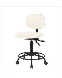 Neta ECOM Vinyl Medium Bench Height Chair - Round Tube Base Casters