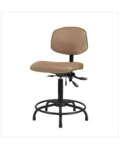 Neta ECOM Vinyl Medium Bench Height Chair - Round Tube Base Glides