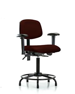Neta ECOM Vinyl Medium Bench Height Chair - Round Tube Base Arms