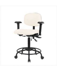 Neta ECOM Vinyl Medium Bench Height Chair - Round Tube Base Tilt