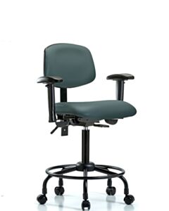 Neta ECOM Vinyl Medium Bench Height Chair - Round Tube Base Tilt