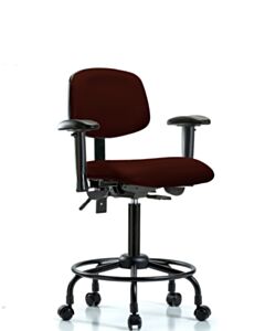 Neta ECOM Vinyl Medium Bench Height Chair - Round Tube Base Tilt