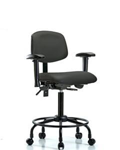 Neta ECOM Vinyl Medium Bench Height Chair - Round Tube Base Tilt