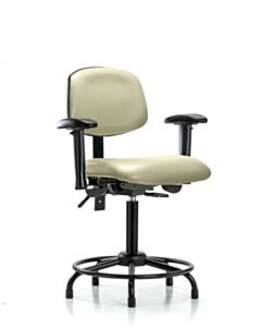 Neta ECOM Vinyl Medium Bench Height Chair - Round Tube Base Tilt