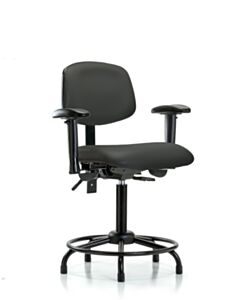 Neta ECOM Vinyl Medium Bench Height Chair - Round Tube Base Tilt