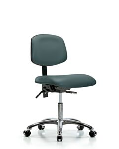 Neta ECOM Vinyl Desk Height Chair - Chrome Base Chrome Casters Colonial