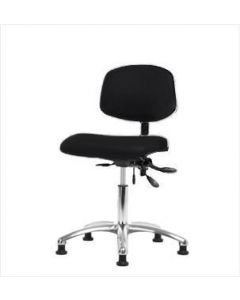 Neta ECOM Vinyl Desk Height Chair - Chrome Base Glides Black Vinyl