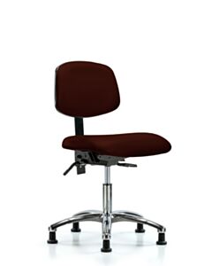 Neta ECOM Vinyl Desk Height Chair - Chrome Base Glides Burgundy Vinyl