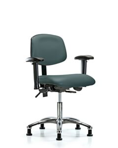Neta ECOM Vinyl Desk Height Chair - Chrome Base Arms Glides Colonial